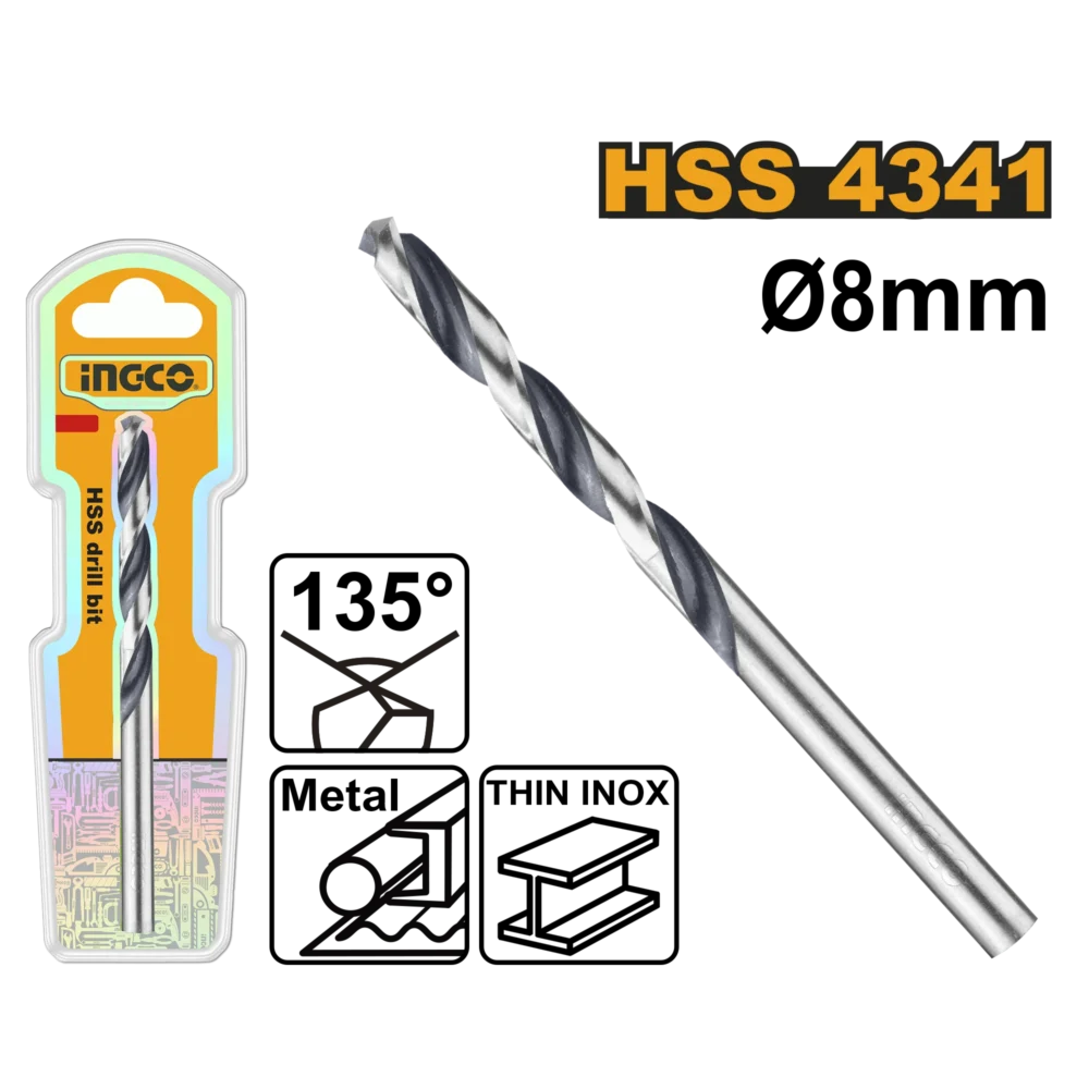 Burghiu pentru metal HSS 8mm INGCO DBT1200804