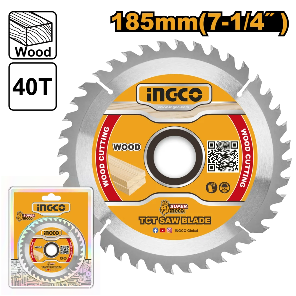 Disc pentru lemn 185x20mm 40T INGCO TSB118515