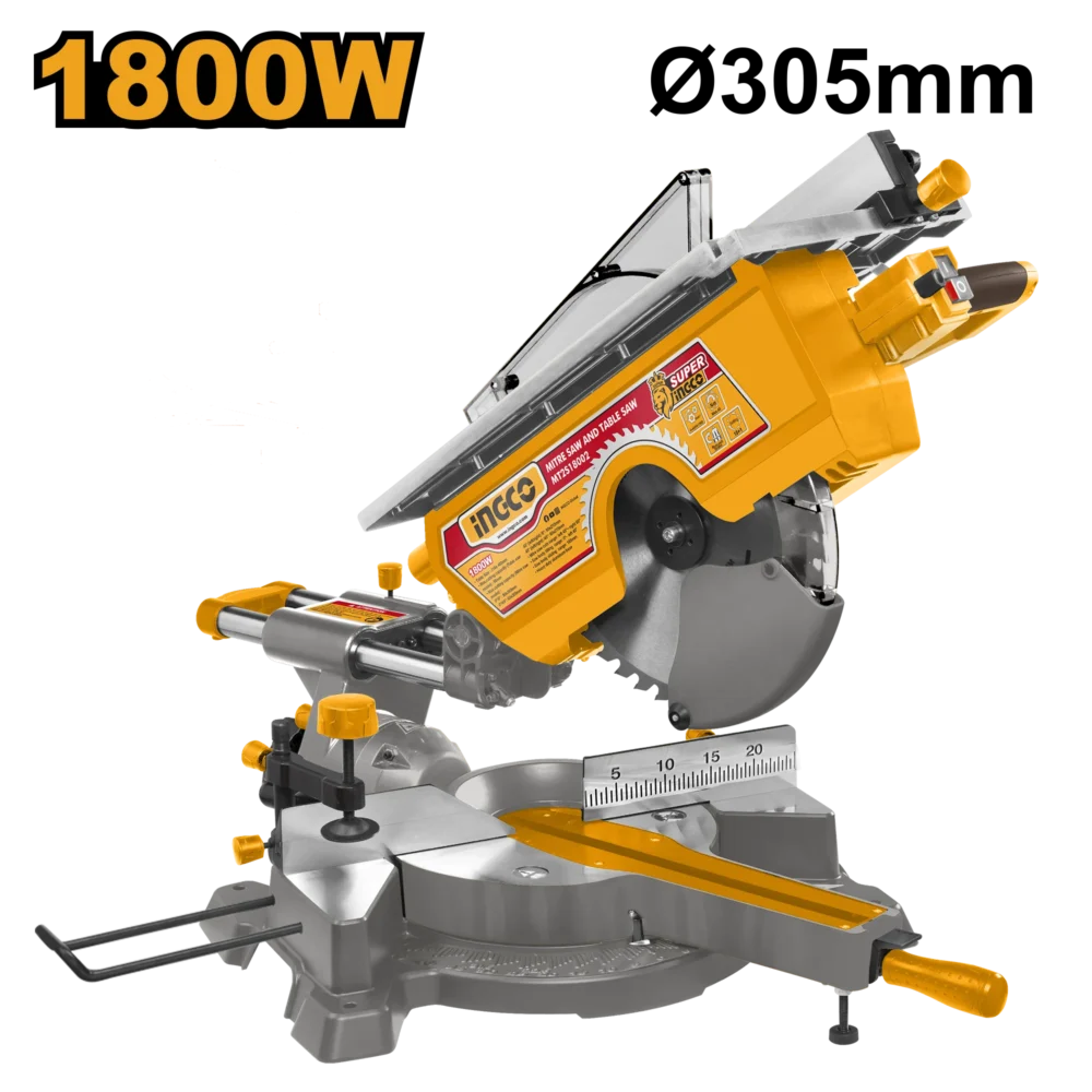 Mașină de debitat lemn cu tabla INDUSTRIAL  INGCO 1800W 305*30mm MT2S18002