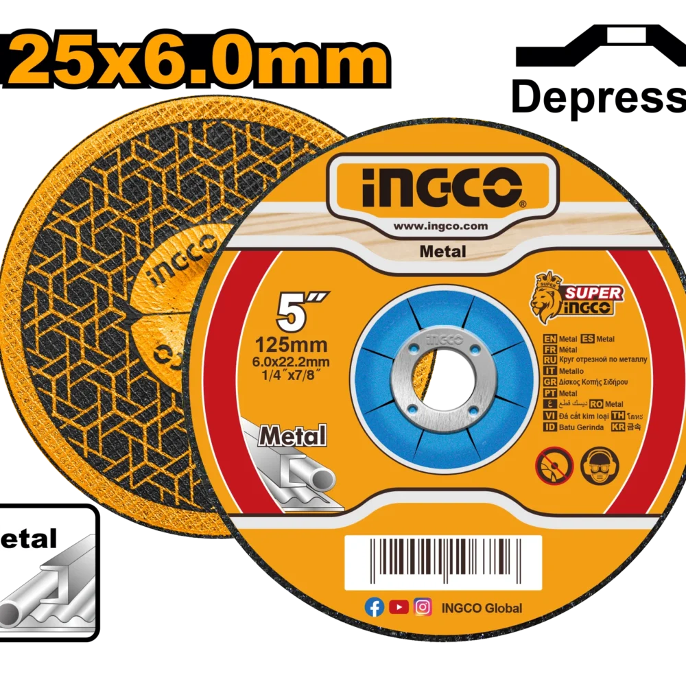 Disc pentru slefuit metal  125*6*22.2mm INGCO MGD601251