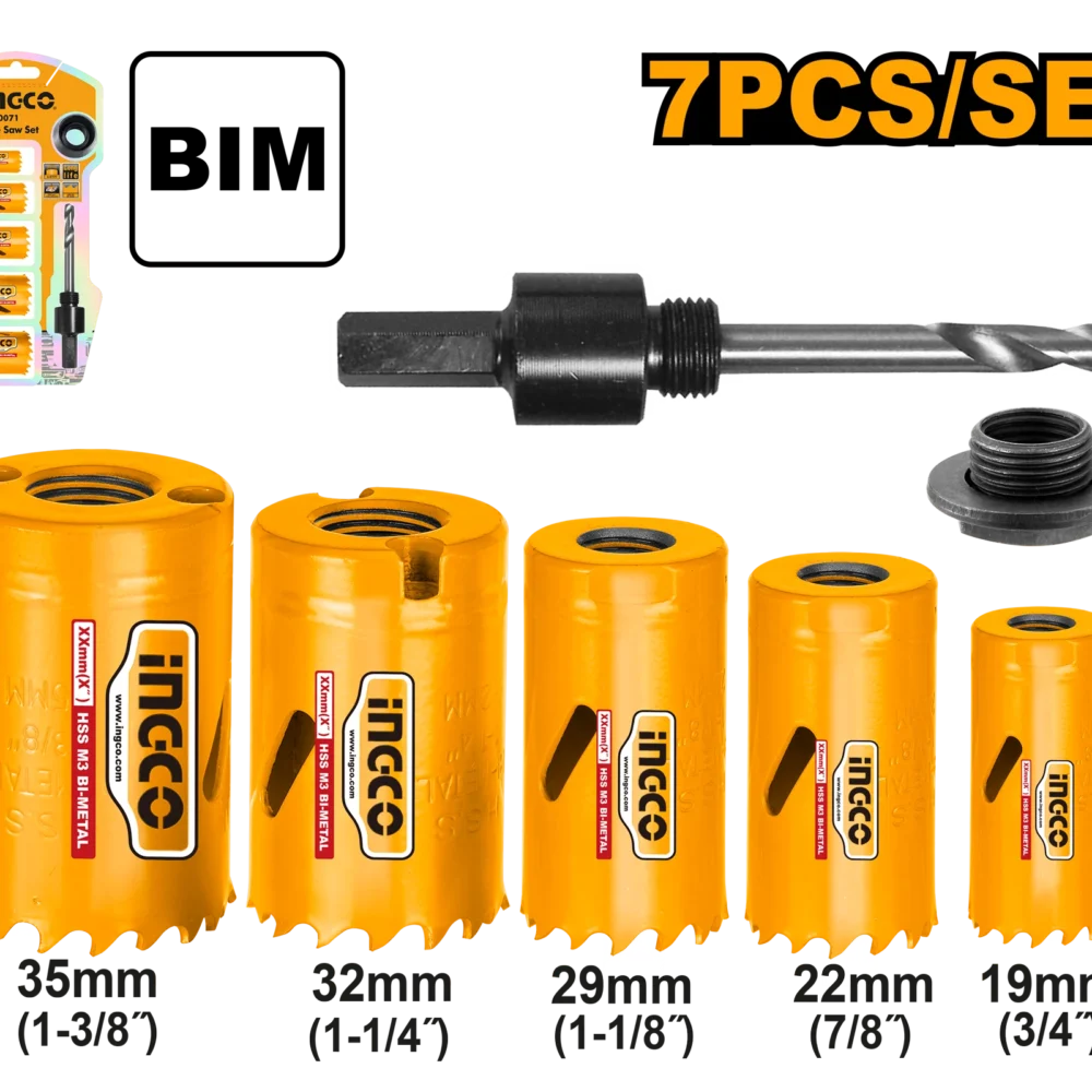 Set carote inelare BI-Metal 19-35mm INGCO AKH0071