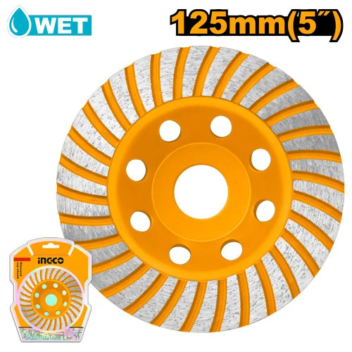 Disc diamantat tip cupa 125*22.22mm INGCO CGW011251