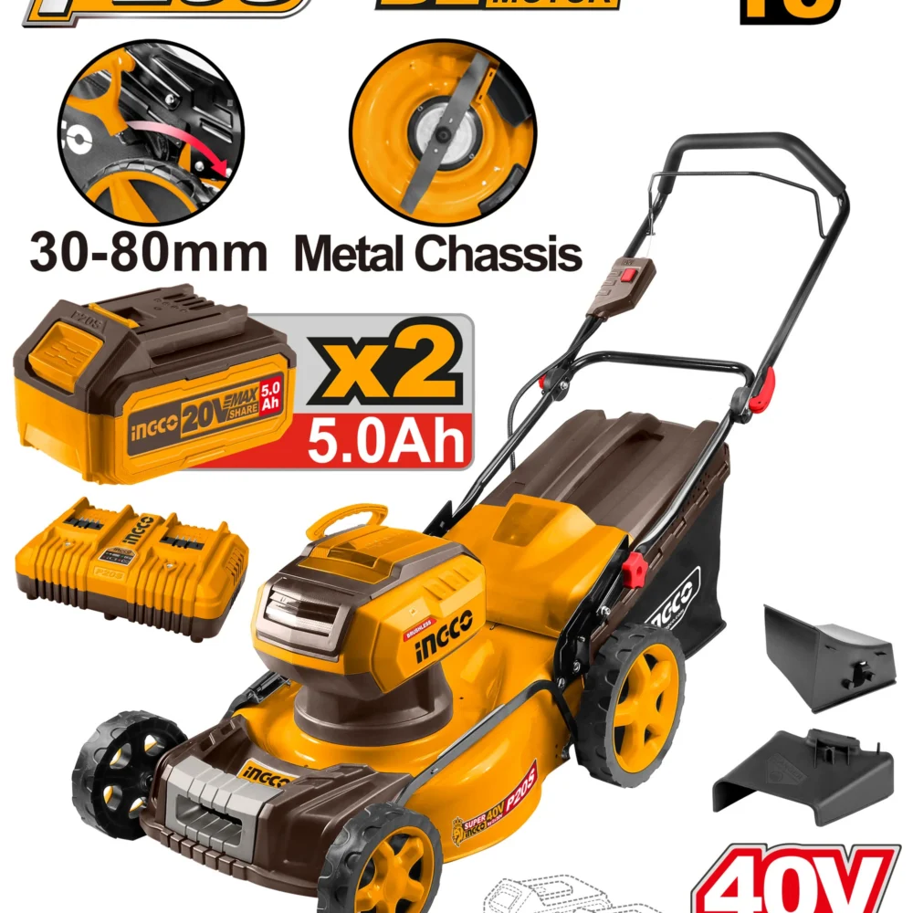 Masina de tuns iarba cu acumulator 2*5.0Ah 18'' 40V 60L  INGCO LMLI20186