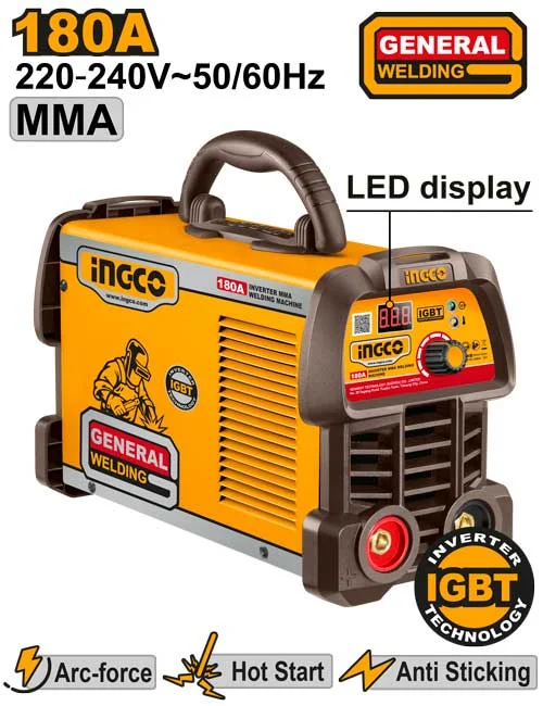 Aparat de sudură  cu invertor 180A INGCO ING-MMA18059