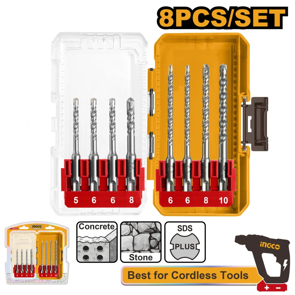 Set burghii mixte 8buc INGCO AKDL11806