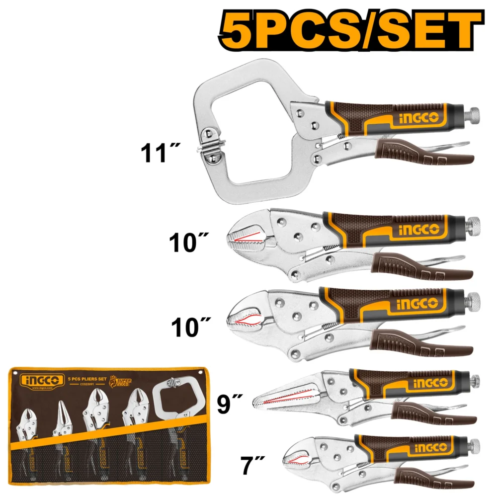 Set clești menghină 5buc. INGCO COS23091