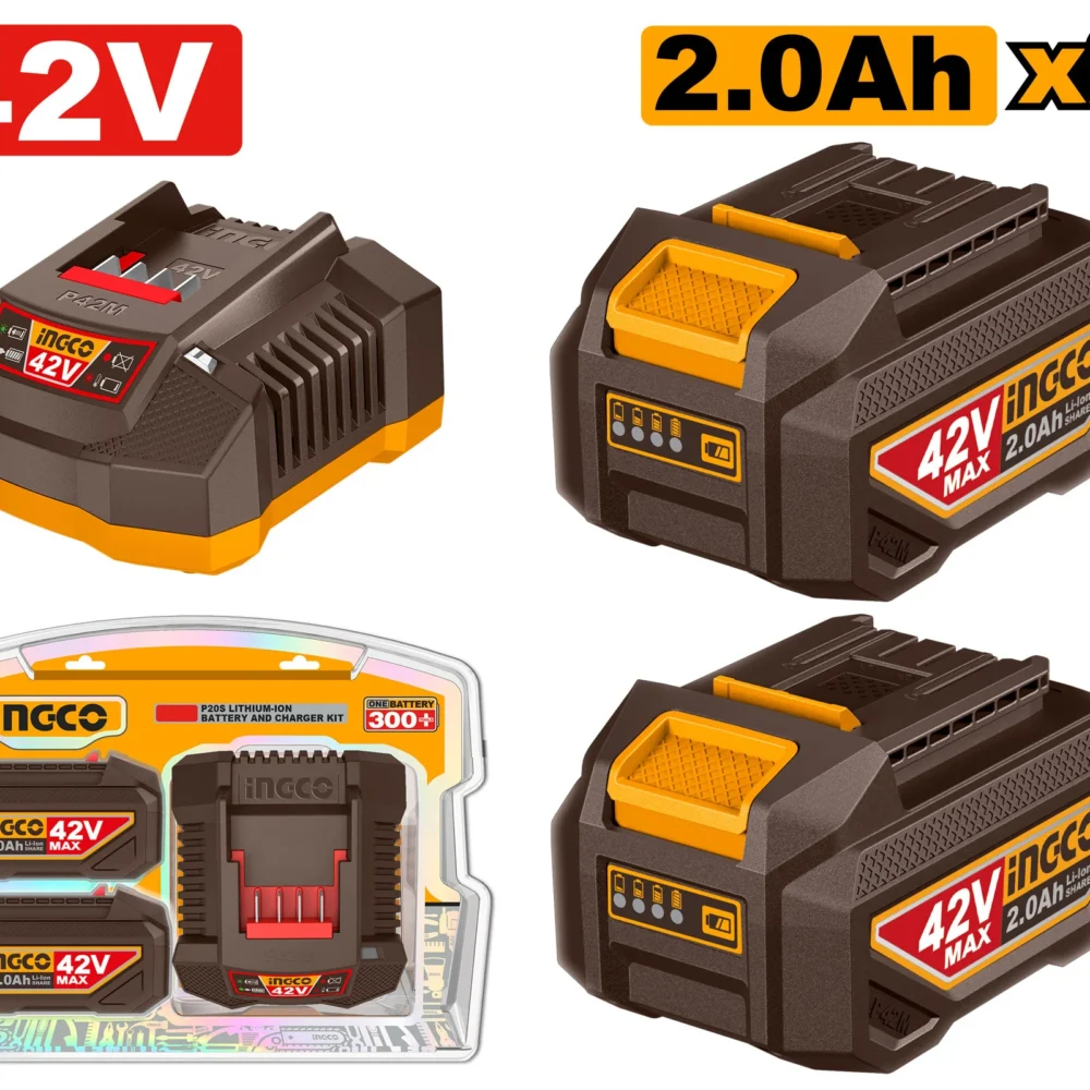 Set Incarcator + Acumulator 42V/2*2.0Ah INDUSTRIAL INGCO FBCPM20221