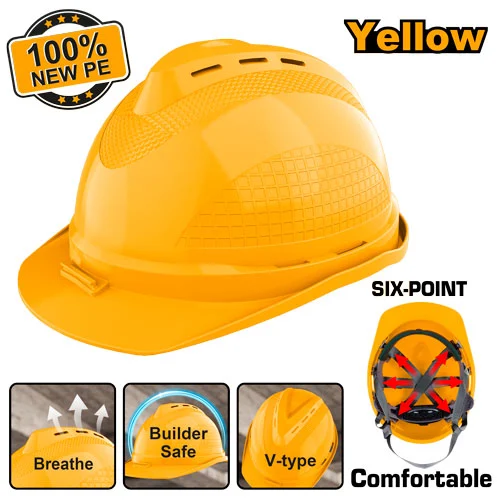 Cască de protecție galbenă INGCO HSH801