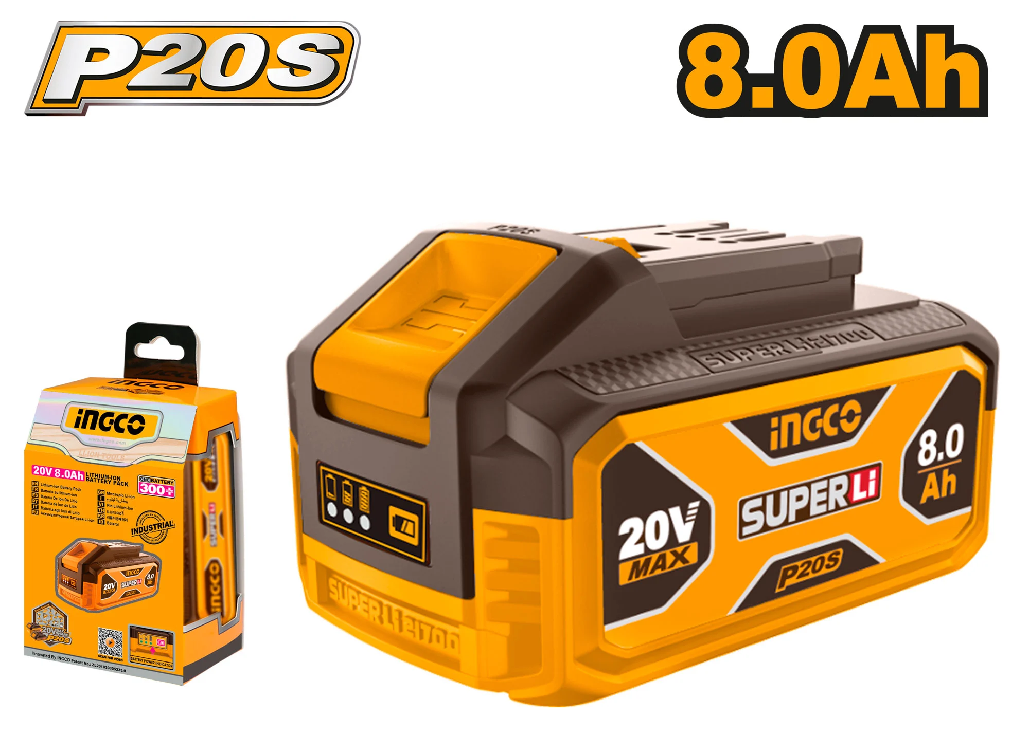 Acumulator Li-ion 8.0Ah 20V INGCO FBLI2108 Acumulator Li-ion 8.0Ah 20V INGCO FBLI2108