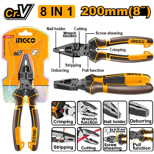 Clește multifuncțional 8în1  INGCO HMFCP28200