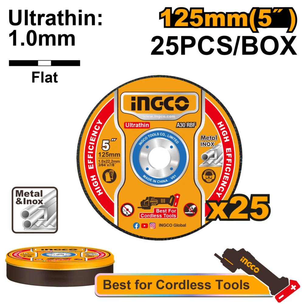 Set 25buc discuri p/u metal 125mm INGCO MCD1012525