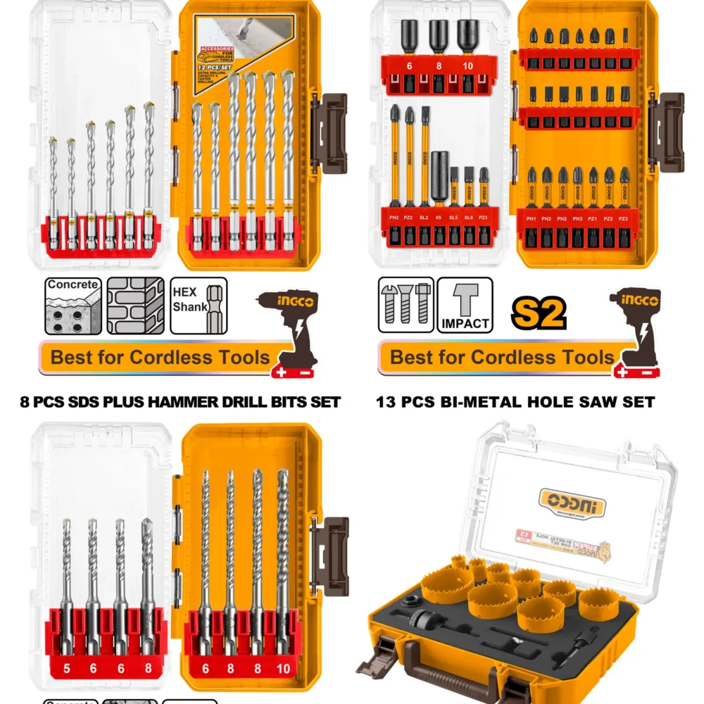 Set biti+burghii carote 4buc INGCO COS26068