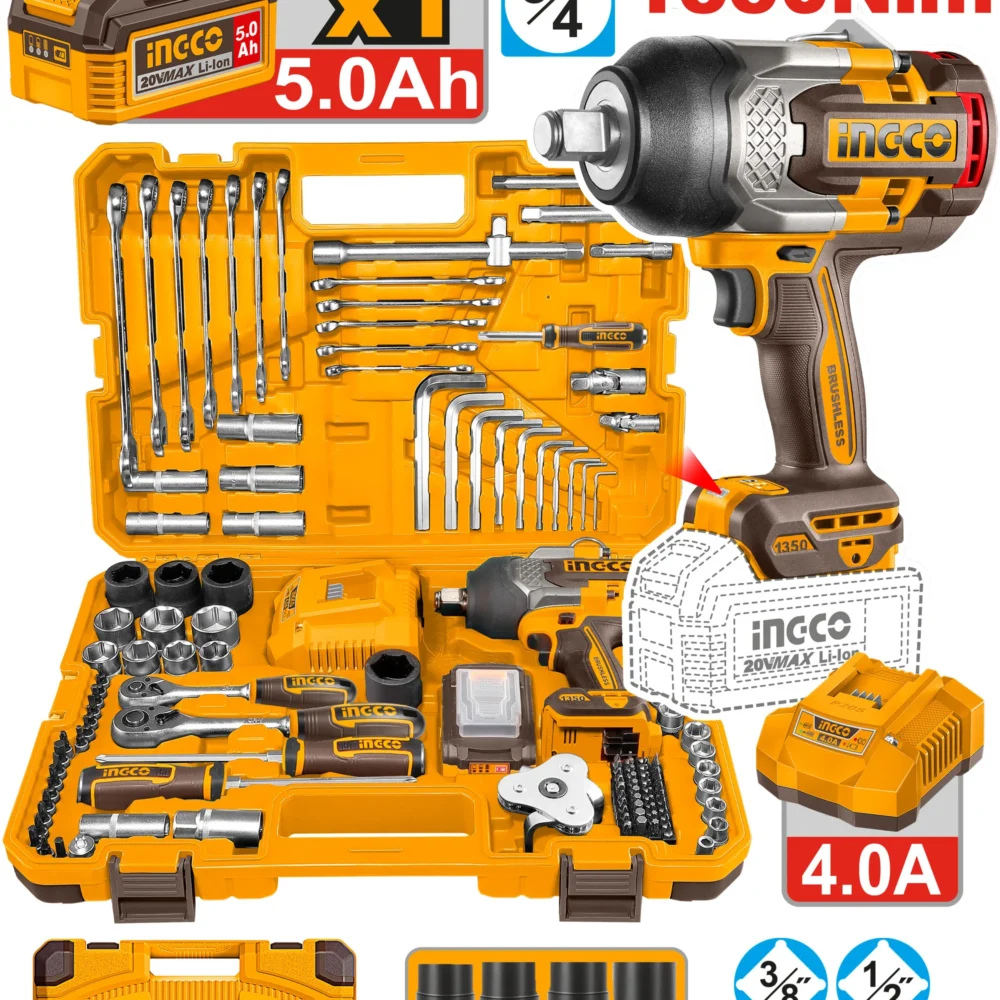 Set 126 buc instrumente cu CIWLI201351 cu acumulator 20V/1*5.0Ah INGCO HKTHP31261