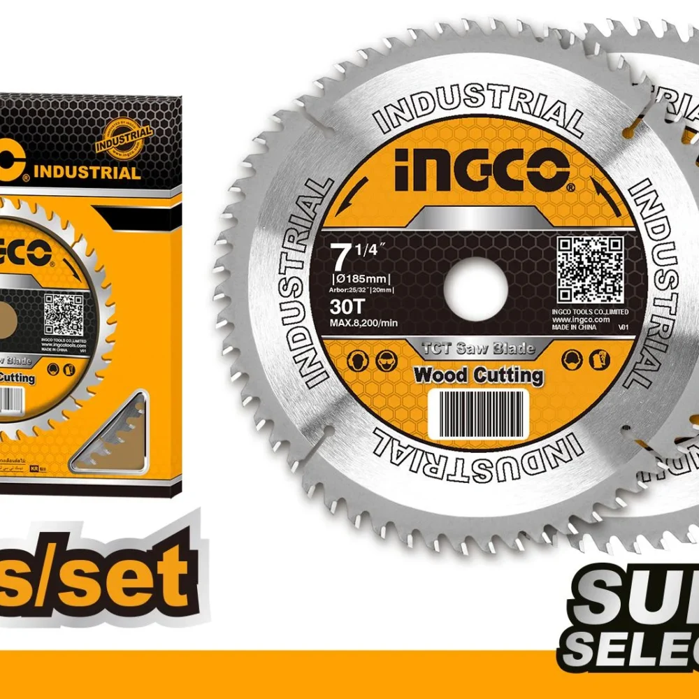 Set disc 2buc pentru lemn 185mm INGCO TSB118510
