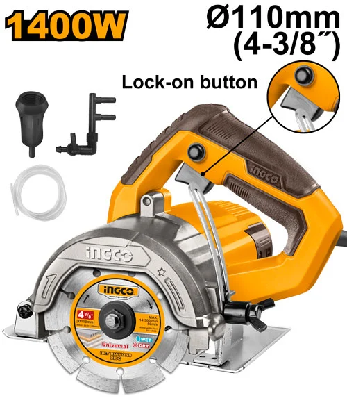 Ferestrau circular p-u piatra 1400W 110mm INGCO MC140068