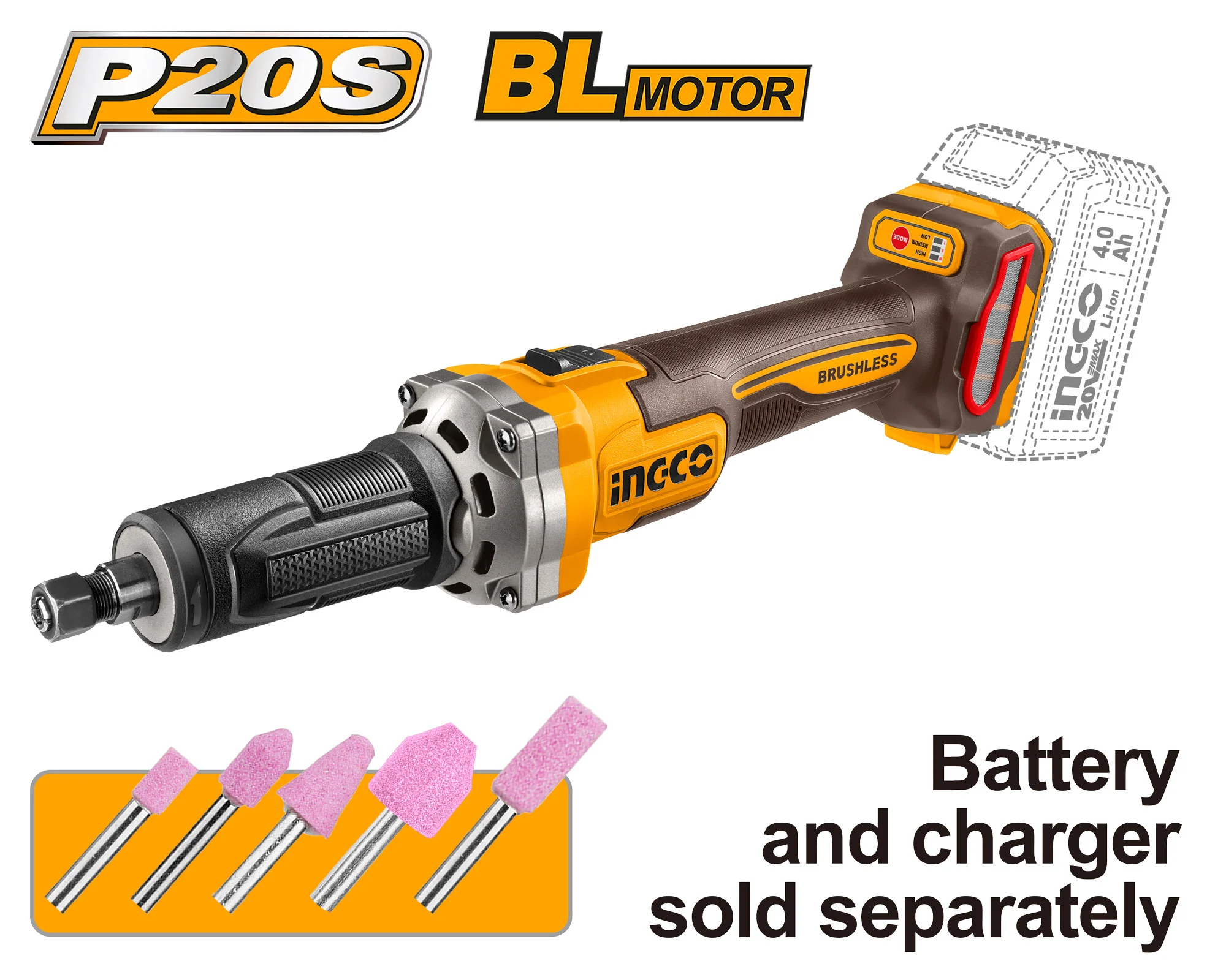 Polizor drept compatibil cu acumulator INGCO CDGLI2001 Polizor drept compatibil cu acumulator INGCO CDGLI2001