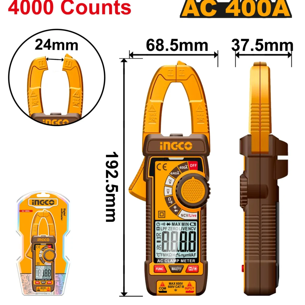 Clampmetru digital AC INGCO DCM62001