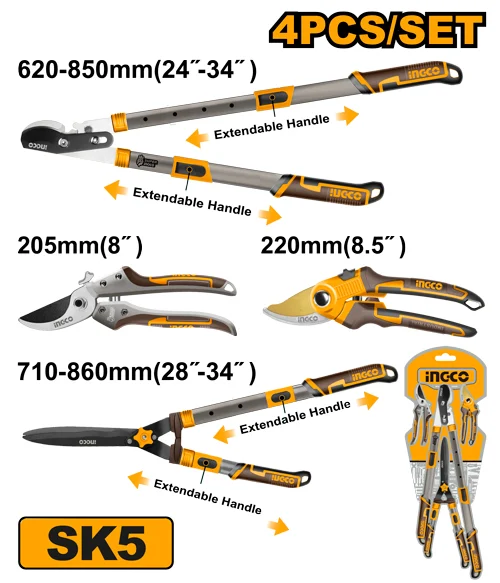 Набор из 4 садовых инструментов INGCO HLT93401 Set din 4 scule pentru gradinarit INGCO HLT93401