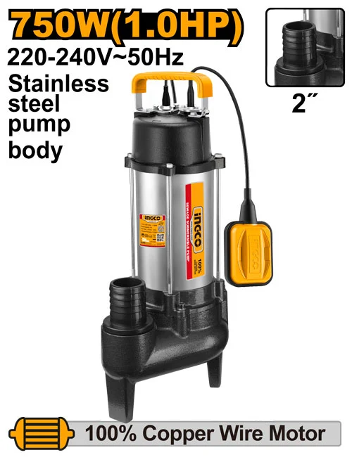 Pompă de drenaj cu tocator 750W INGCO SPDS75068