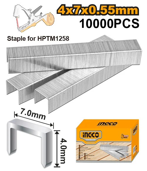 Capse pentru capsator 4mm 10000buc INGCO HPTM1258S