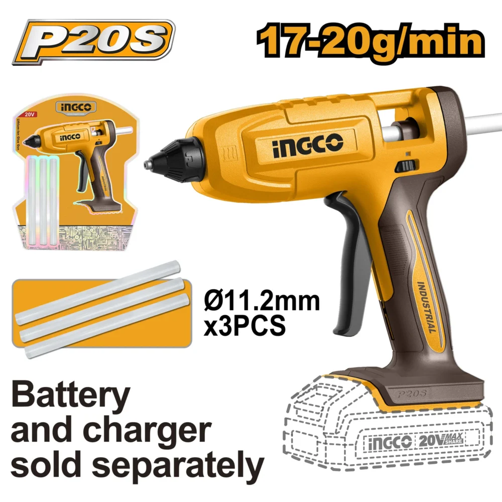 Pistol de lipit compatibil cu acumulator   INGCO CGGLI2003