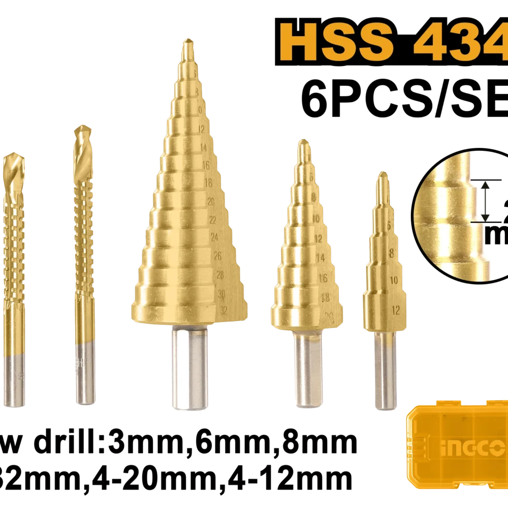 Set burghiu metal in trepte 4-32mm INGCO AKSDS2061