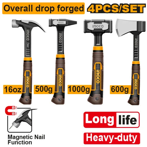 Set 4 ciocane INGCO HCH9004L