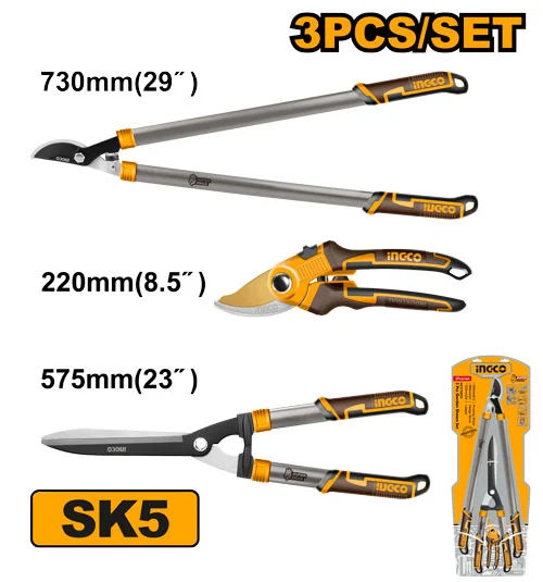 Set din 3 scule pentru gradinarit   INGCO HLT76033
