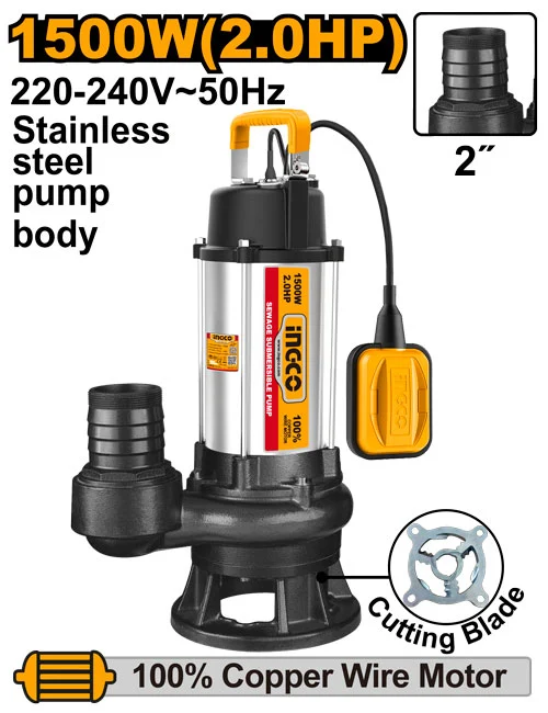 Pompă submersibilă pentru apă murdară 1500W INGCO SPDB150068