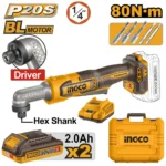 Mașină de impact unghiulară  cu acumulator 20V/2*2.0Ah INGCO CAIRLI208