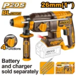 Ciocan rotopercutor compatibil cu acumulator 26mm BL motor INGCO CRHLI26208