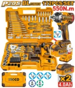 Set 172 buc + CIWLI20551 cu acumulator 20V/2*4.0Ah INGCO HKTHP41723