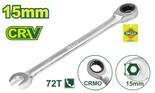 Cheie combinata cu clichet 15 mm CR-V DYLLU DTSA5115