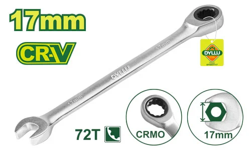 Cheie combinata cu clichet 17 mm CR-V DYLLU DTSA5117