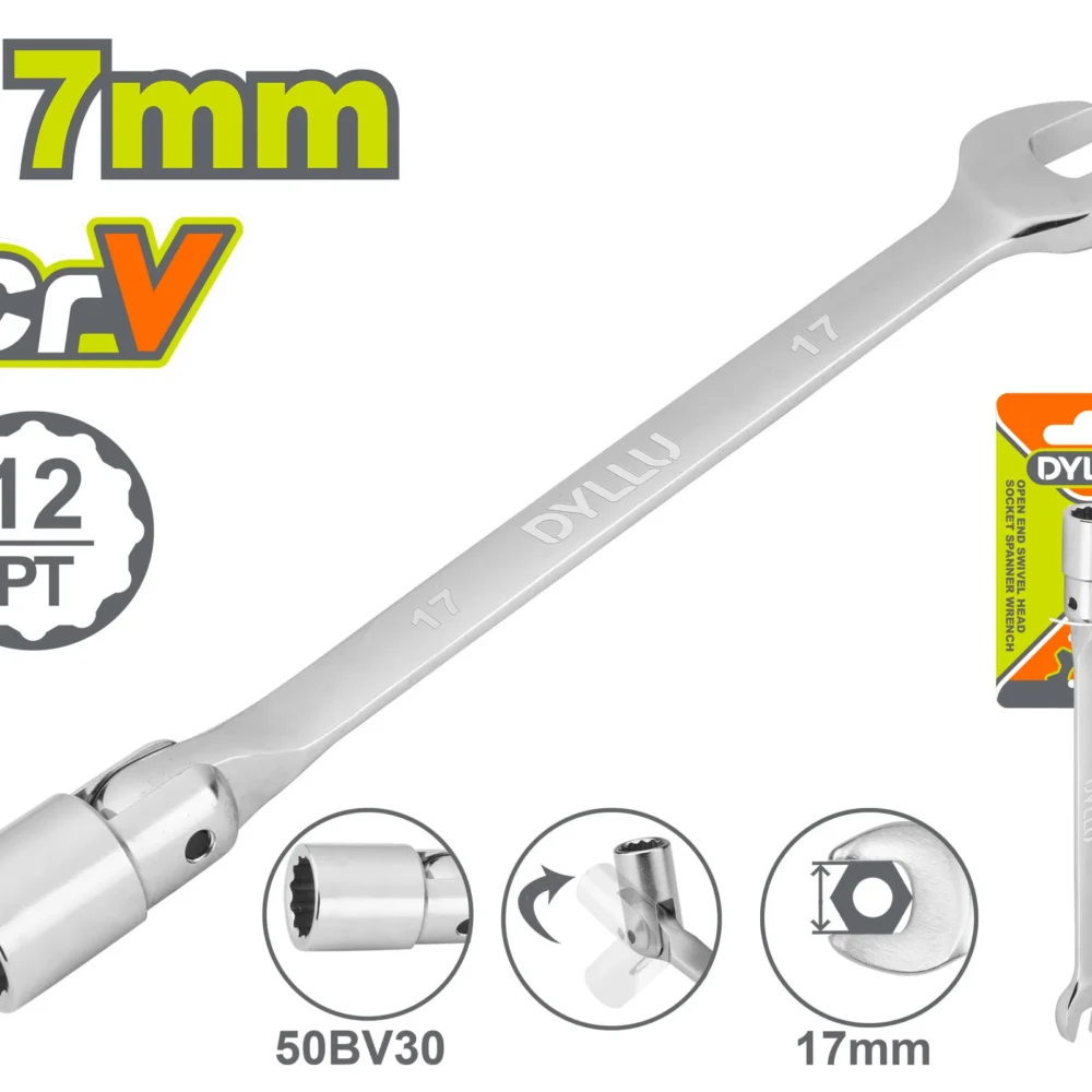 Cheie combinata 17mm cu cap cheie tubulara reglabila DYLLU DTTH1E17
