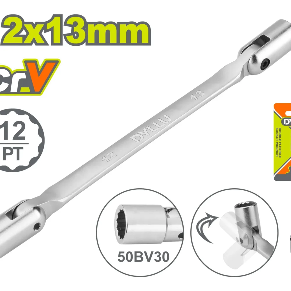 Cheie tubulara flexibila dubla 12x13mm DYLLU DTTH2E03