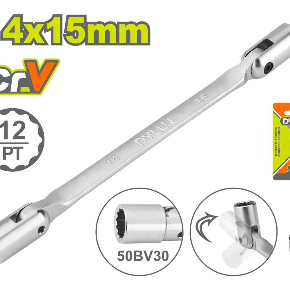 Cheie tubulara flexibila dubla 14x15mm DYLLU DTTH2E04