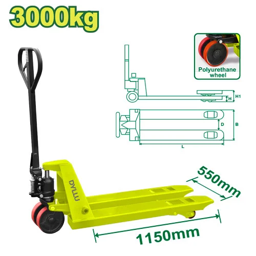 Transpalet manual hidraulic 3000kg 550x1150mm DYLLU DTNH1R30