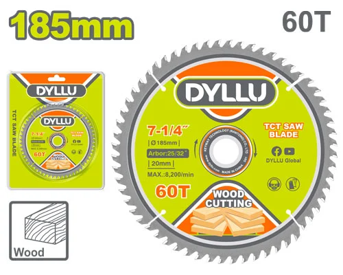 Disc pentru lemn 185х20mm 60T DYLLU DTTC1K03