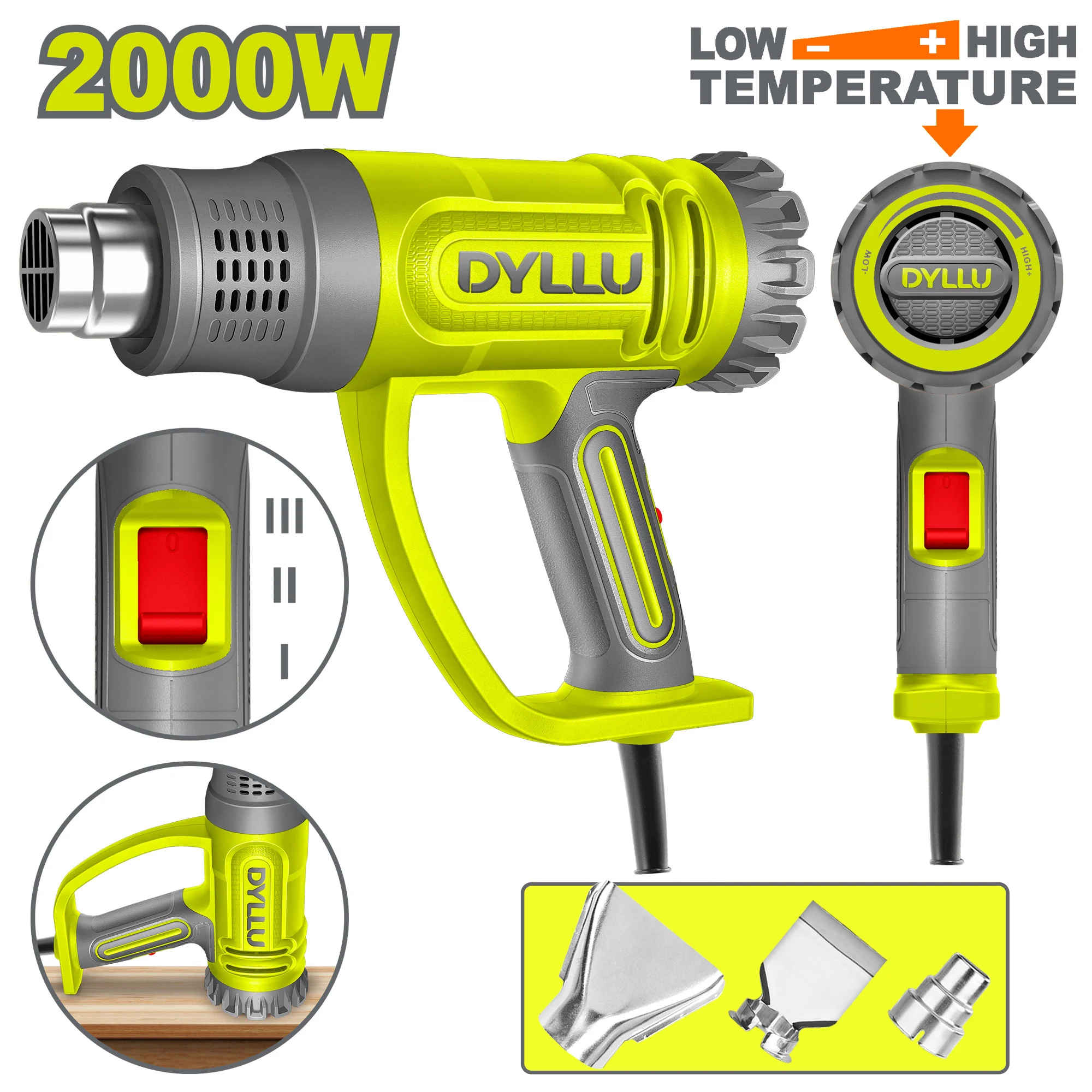 Фен индустриальный 2000Вт DYLLU DTHG1520 Fen industrial 2000W DYLLU DTHG1520