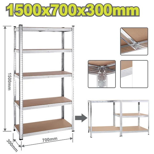 Стеллаж металлический 300х700х1500мм 5 полок DYLLU DTTS1A73 Set polite rafturi 300х700х1500mm 5 polite DYLLU DTTS1A73