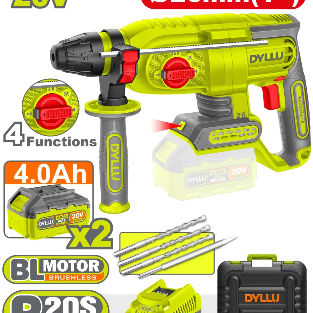 Ciocan rotopercutor Li-Ion 20V/2*4.0Ah DYLLU DTLM1B262