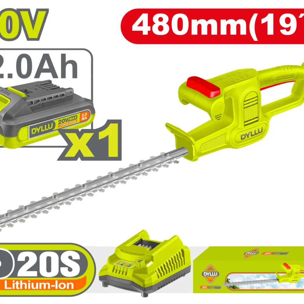 Masina de tuns garduri vii pe acumulator Li-Ion 1*2Ah 20V 480mm DYLLU DTLYP5181