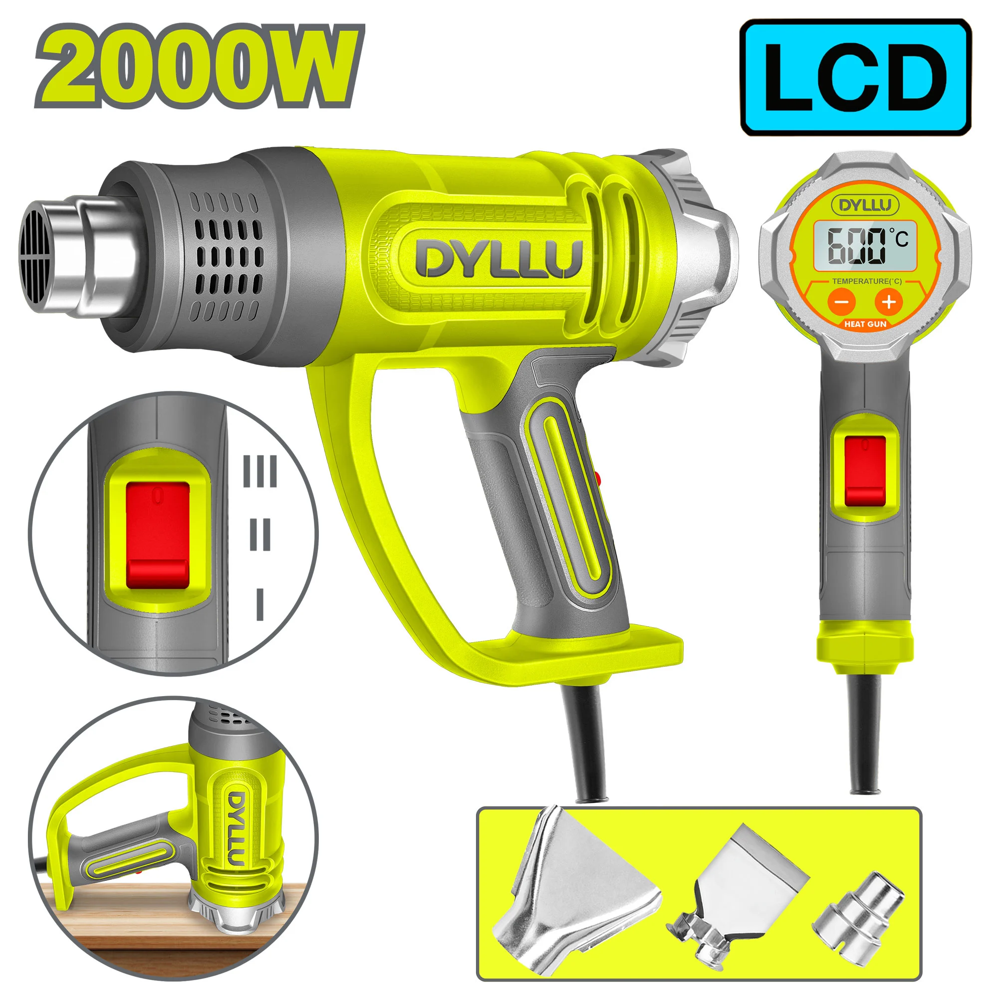 Фен индустриальный 2000Вт DYLLU DTHG1530 Fen industrial 2000W DYLLU DTHG1530