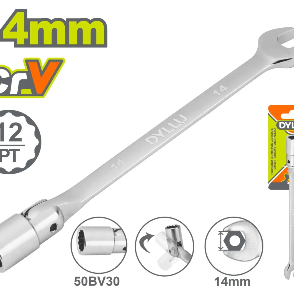 Cheie combinată cu cap cheie tubulară reglabilă 14mm DYLLU DTTH1E14