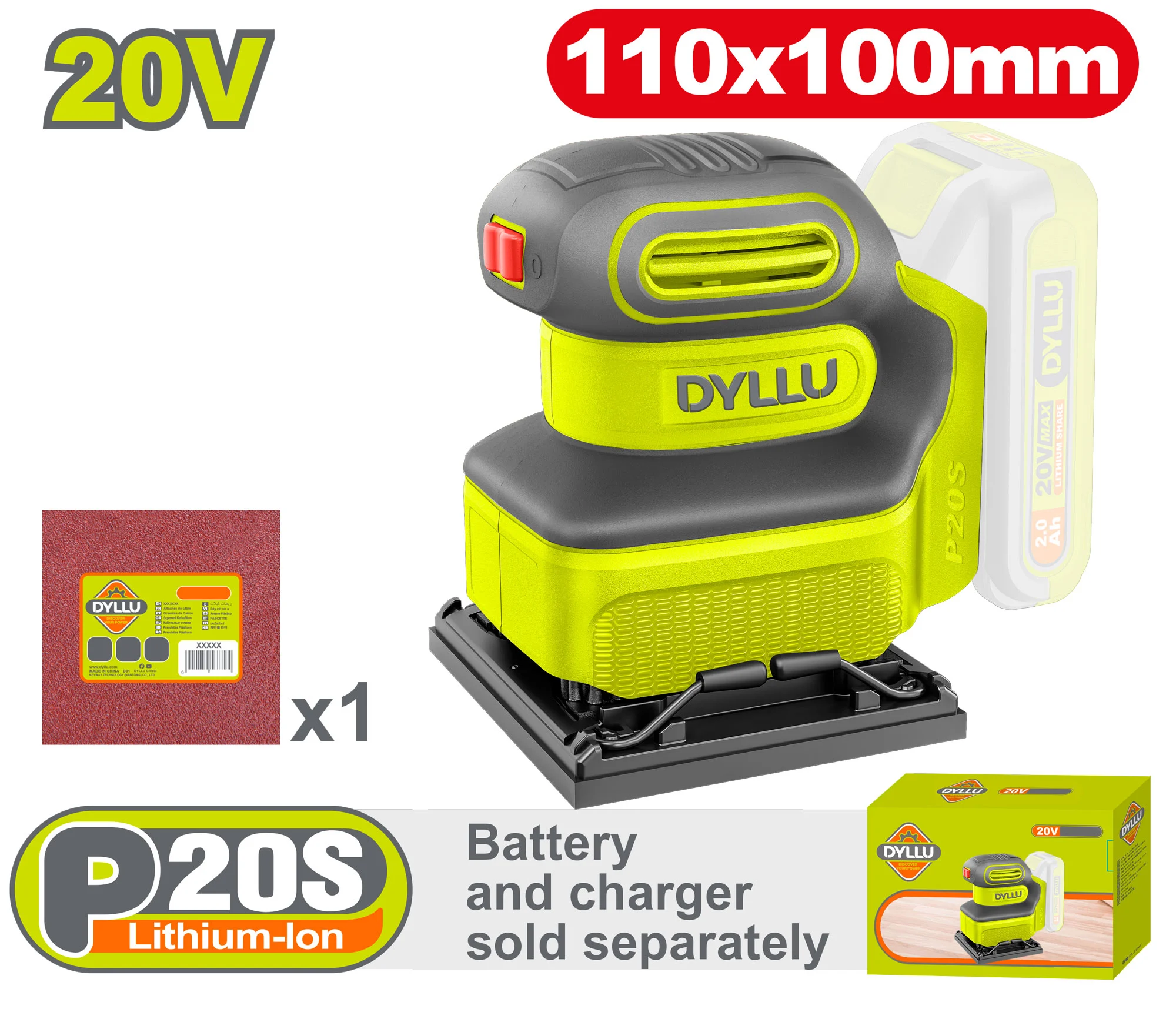 Masina de slefuit compatibila cu acumulator 20V DYLLU DTRAP5010 Masina de slefuit compatibila cu acumulator 20V DYLLU DTRAP5010