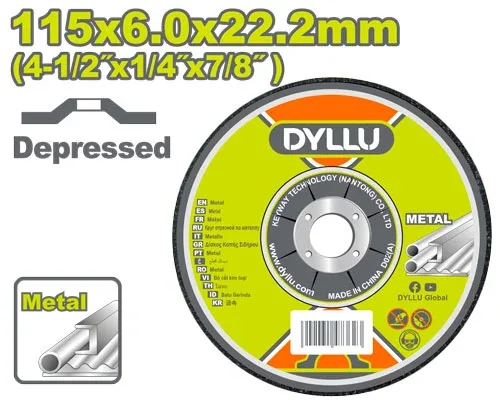 Disc pentru taiat metal 115*6,0*22.2mm DYLLU DTAC1347