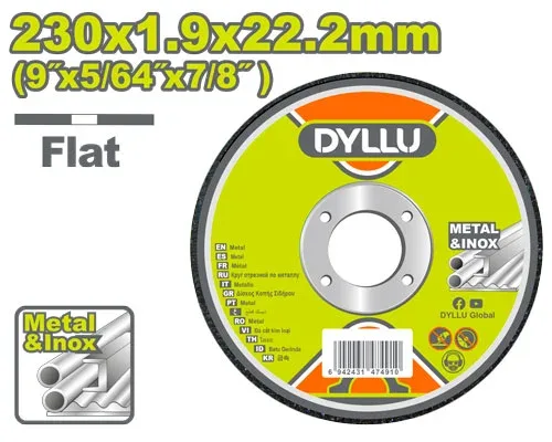 Disc pentru taiat metal 230*1.9*22.2mm DYLLU DTAC1391