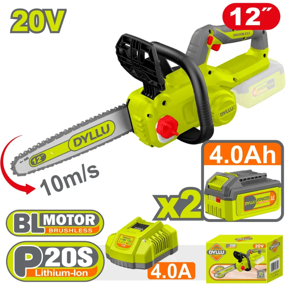 Ferestrau cu lant pe accumulator Li-Ion 20V/2*4A  DYLLU DTCLP5121