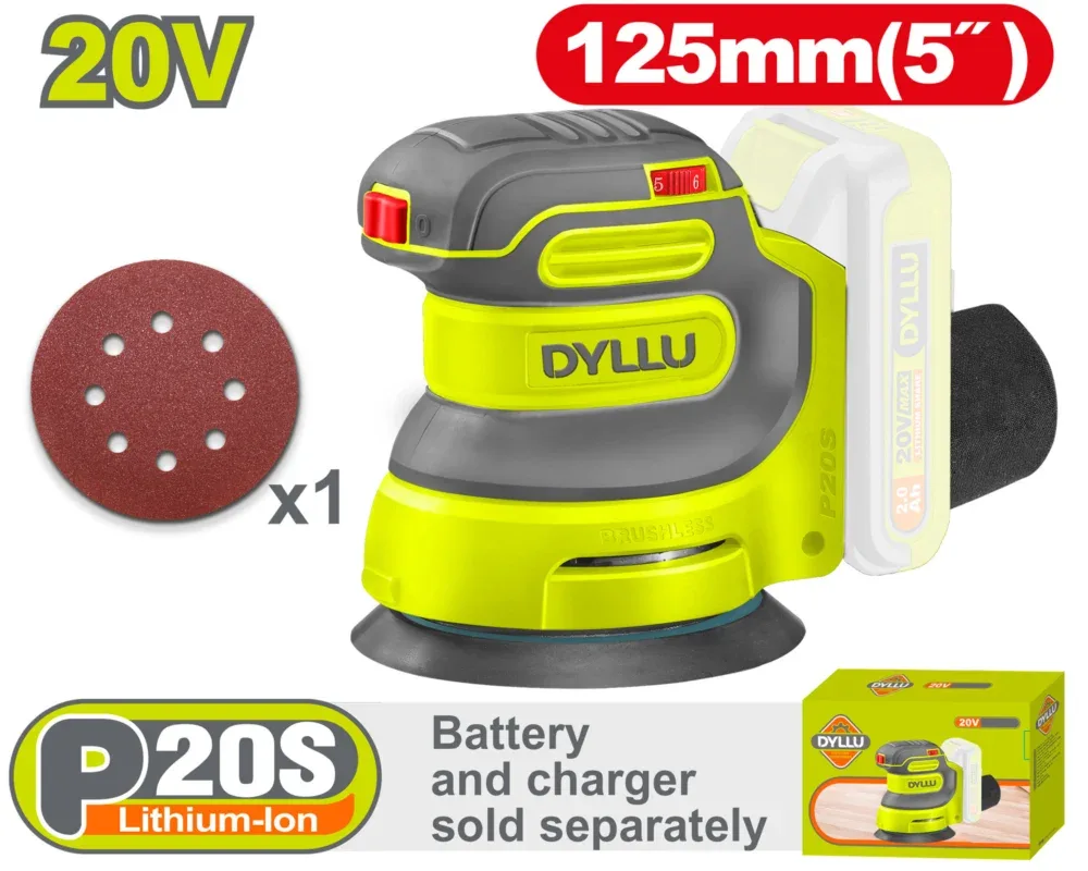 Mașină de șlefuit compatibilă cu acumulator 20V DYLLU DTRAP5030